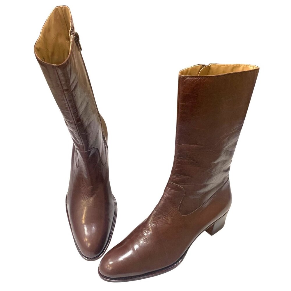 Carmina Albaladejo Shoemakers‎ Leather Zip Mid Calf Boot